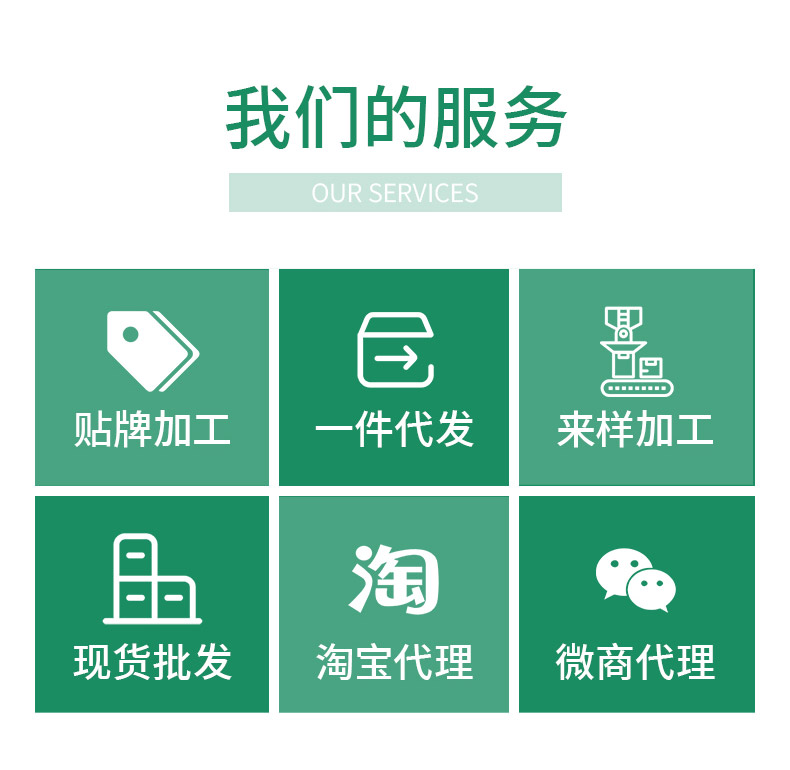 公司產(chǎn)品支持貼牌代工，一件代發(fā)等服務(wù)。